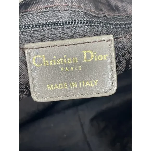 Christian Dior Cannage D Charm Gray Drawstring Shoulder Bucket Bag Handbag OS - Picture 15 of 16